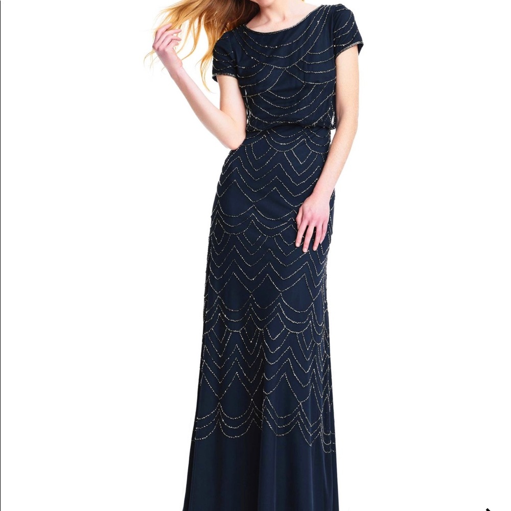 Adrianna Papell beaded evening gown